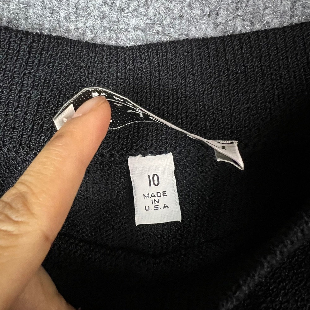 NEW $140 St. John Knit Skirt Womens 10 Black Wool Rayon Pencil Elastic Waist - Picture 7 of 8
